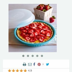 The Pampered Chef Blue Tart Pan with Lid